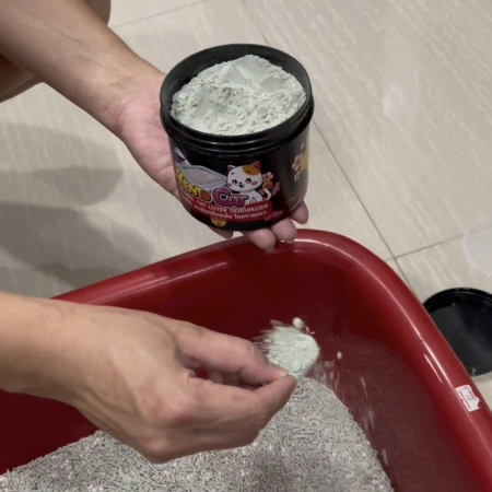 การใช้งานผงดับกลิ่นทรายแมว KENTO CAT